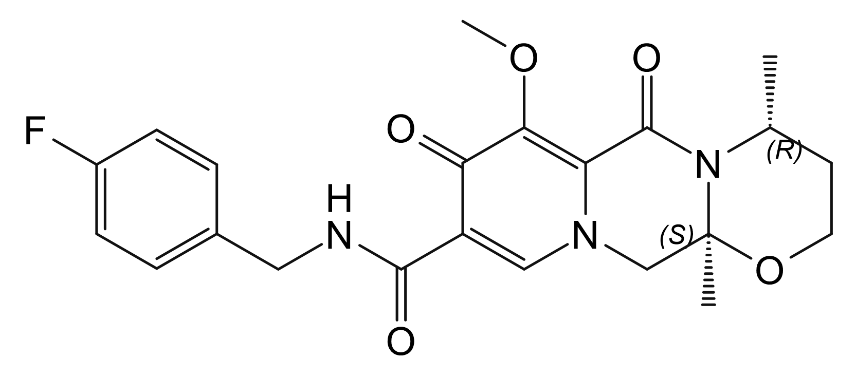 (4R,12aS)-N-[(4-fluorophenyl)methyl]-7-methoxy-4,12a-dimethyl-6,8-dioxo-2,3,4,6,12,12a-hexahydro[1,3]oxazino[3,2-a]pyrido[1,2-d]pyrazine-9-carboxamide