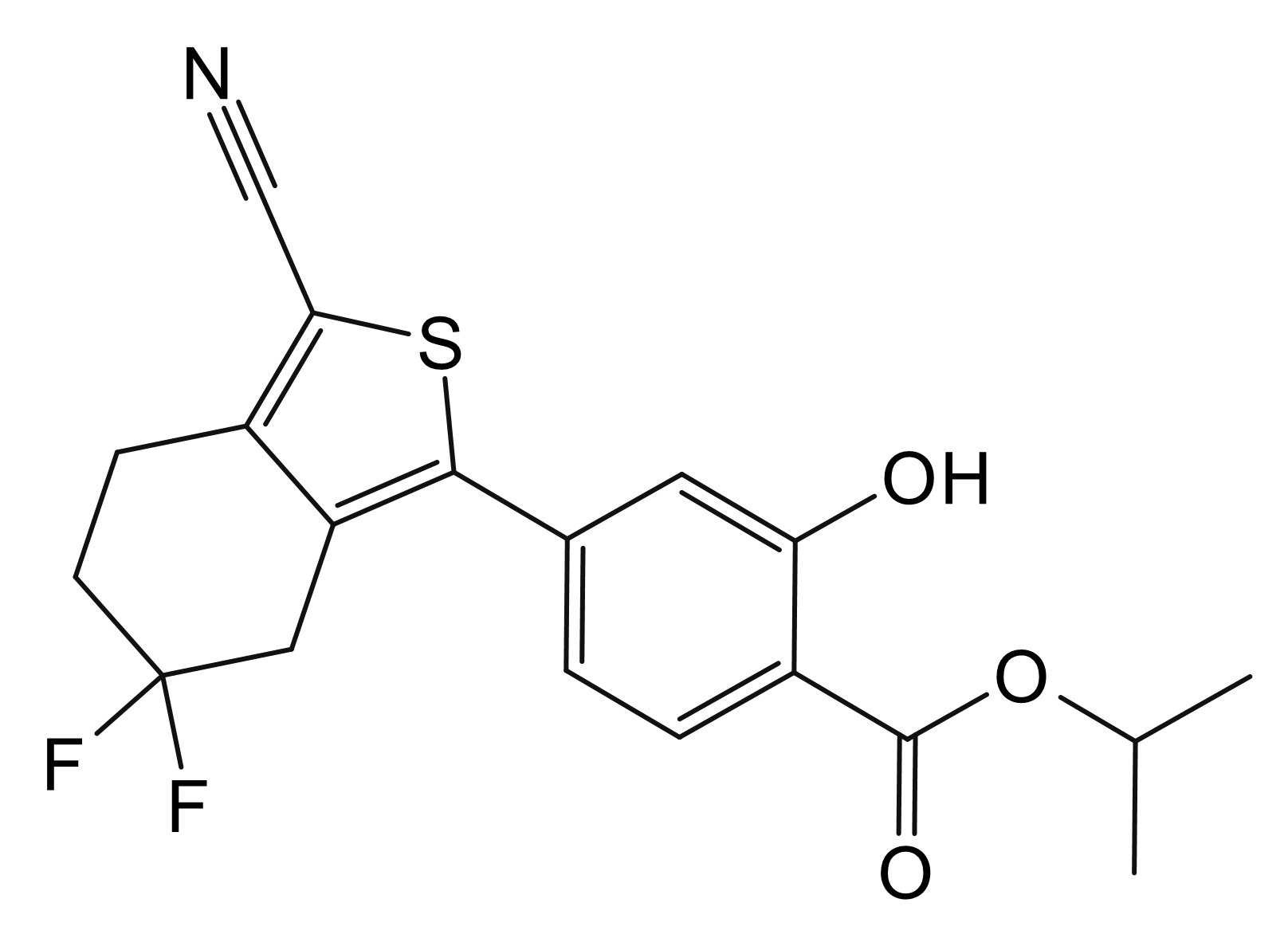 Propan-2-yl 4-(3-cyano-6,6-difluoro-4,5,6,7-tetrahydrocyclohexa[1,2-c]thiophen-1-yl)-2-hydroxybenzoate