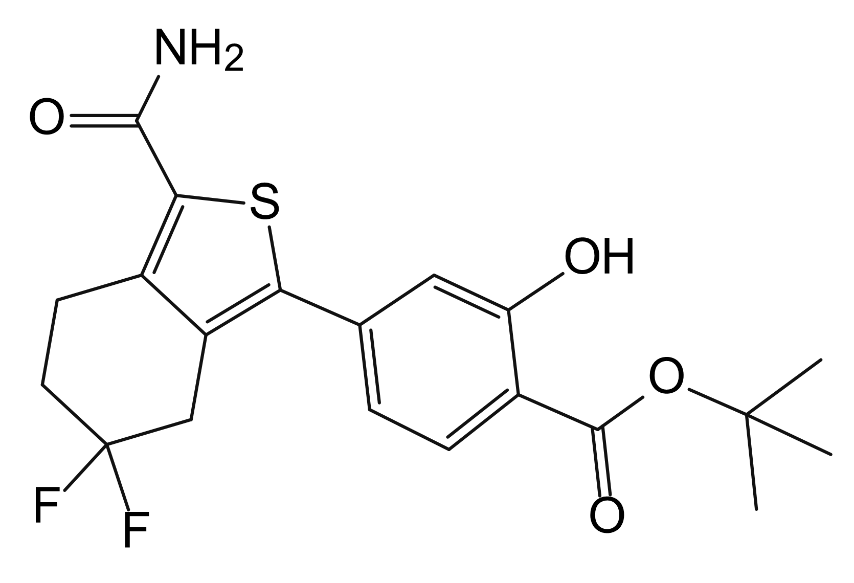 2-Methylpropan-2-yl 4-(3-carbamoyl-6,6-difluoro-4,5,6,7-tetrahydrocyclohexa[1,2-c]thiophen-1-yl)-2-hydroxybenzoate
