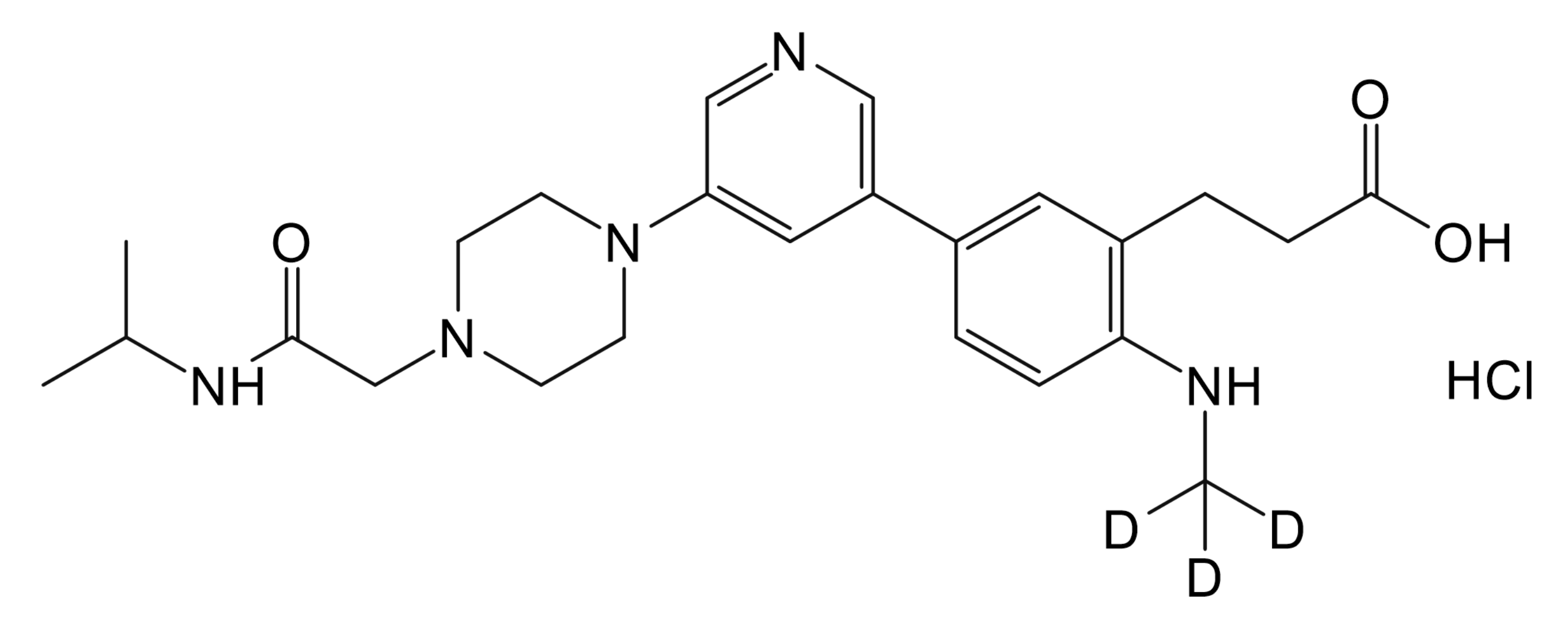 3-[2-(methylamino)-5-(5-{4-[2-oxo-2-(prop-2-ylamino)ethyl]piperazin-1-yl}pyridin-3-yl)phenyl]propanoic acid