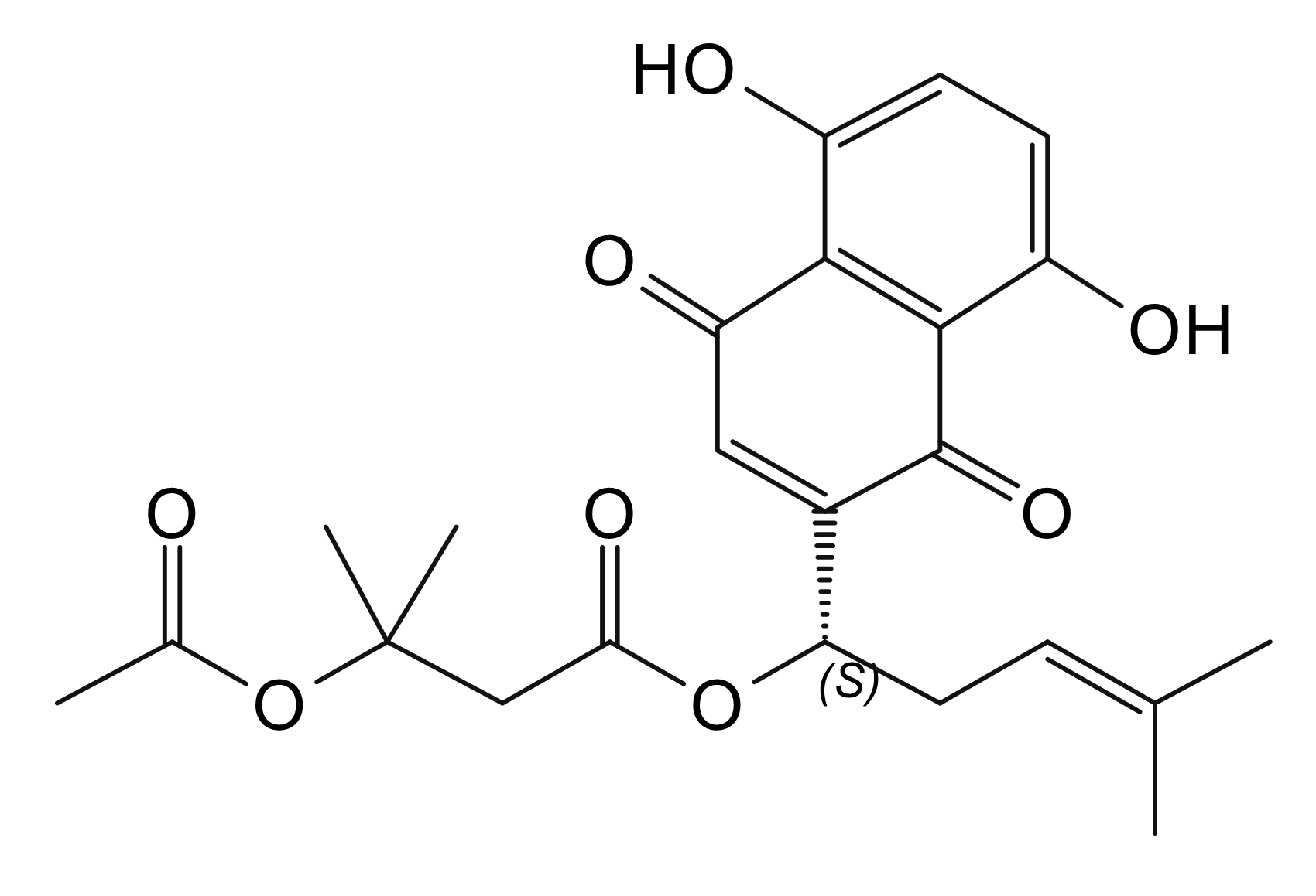 4-{[(1S)-1-(5,8-dihydroxy-1,4-dioxo-1,4-dihydro-2-naphthyl)-4-methylpent-3-enyl]oxy}-2-methyl-4-oxobutan-2-yl acetate