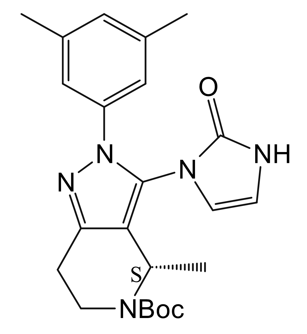 2-methylpropan-2-yl (4S)-2-(3,5-dimethylphenyl)-4-methyl-3-(2-oxo-3H-imidazol-1-yl)-4,5,6,7-tetrahydropyrazolo[4,3-c]pyridine-5-carboxylate