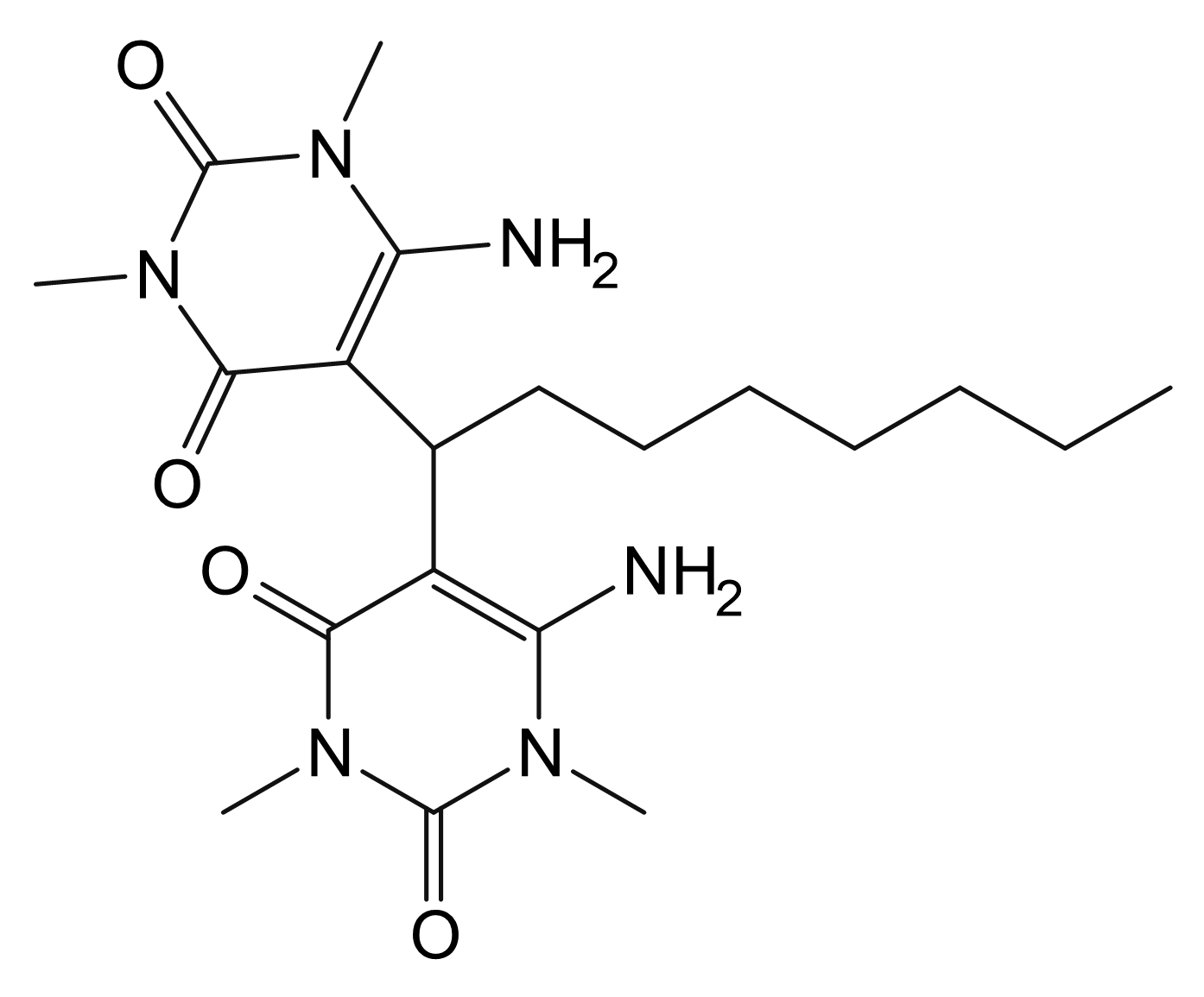 2,4(1H,3H)-Pyrimidinedione, 5,5'-octylidenebis[6-amino-1,3-dimethyl-