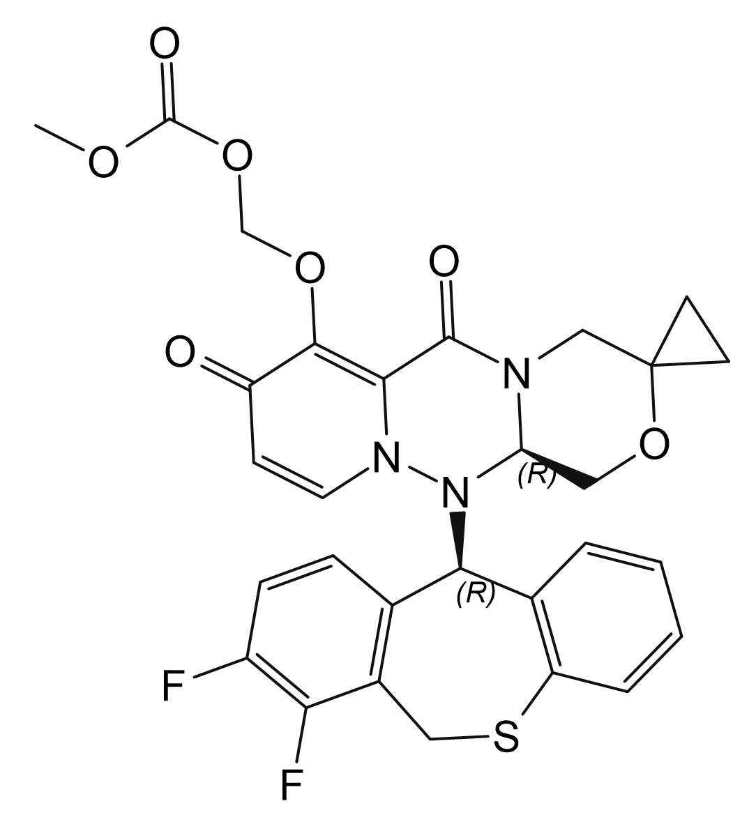 Methyl [({[(12aR)-12-[(11R)-7,8-difluoro-6,11-dihydrodibenzo[1,2-b:1',2'-e]thiepin-11-yl]-6,8-dioxo-4,6,12,12a-tetrahydro-1H-spiro[[1,4]oxazino[3,4-c]pyrido[2,1-f][1,2,4]triazine-3,1'-cyclopropane]-7-yl]oxy}methyl)oxy]methanoate