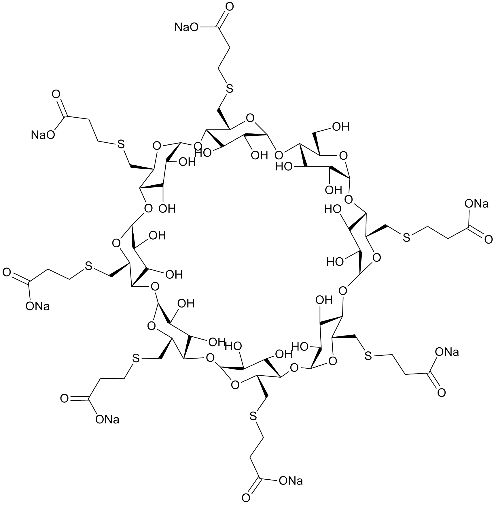 Sugammadex Impurity 6 (Monohydroxy Sugammadex Sodium)