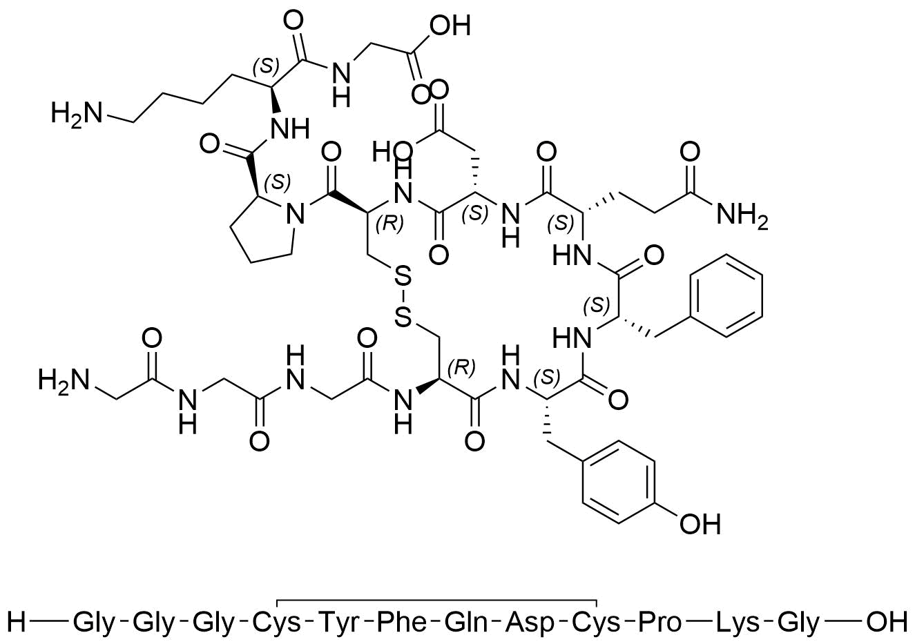 Terlipressin Impurity 36(Asp8, Gly12-OH)